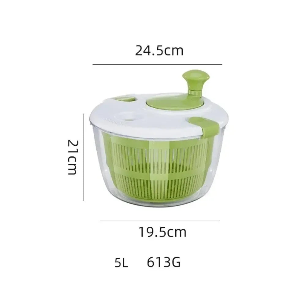 Salad Spinner Dryer Fruit Drain Basket Hand Crank Vegetable