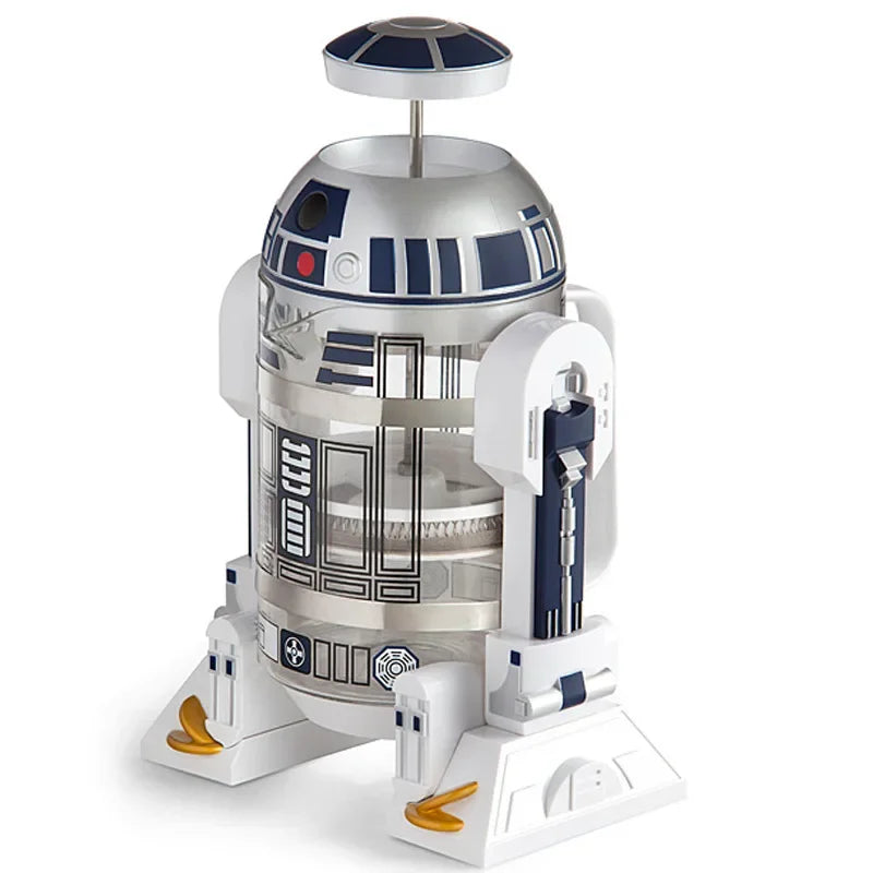 R2-D2 Cartoon Star Wars Robot Office Home 960Ml Moka Hand Coffee Maker Manual Thermal Stainless Steel Pressing Mini Coffee Pot