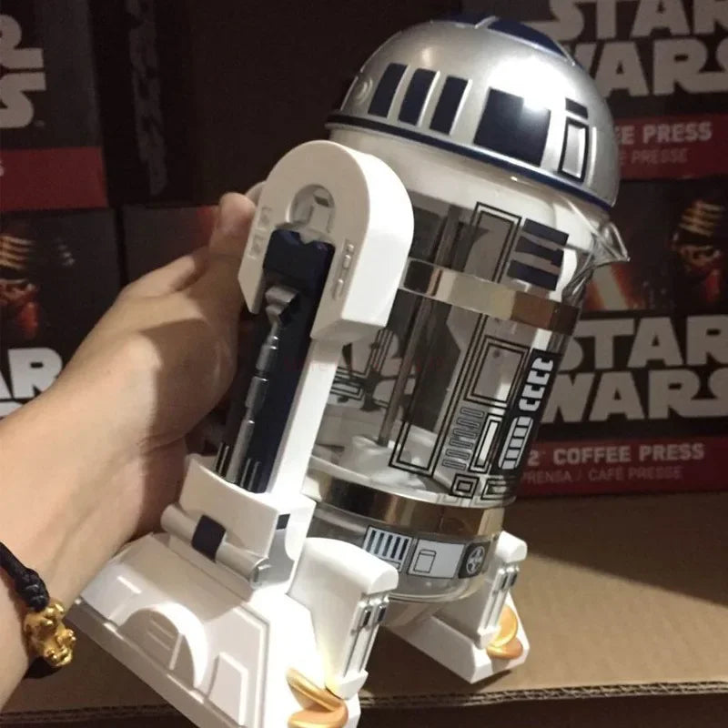 R2-D2 Cartoon Star Wars Robot Office Home 960Ml Moka Hand Coffee Maker Manual Thermal Stainless Steel Pressing Mini Coffee Pot