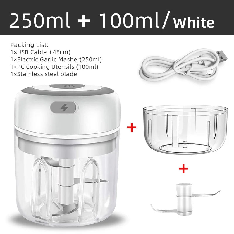 Electric Kitchen Food Chopper Mini Garlic Masher