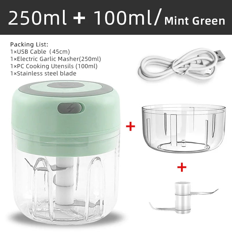 Electric Kitchen Food Chopper Mini Garlic Masher