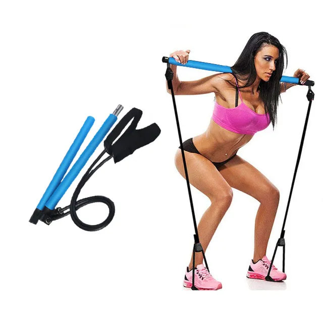 Fitness Yoga Pilates Bar Stick with Resistance Bands