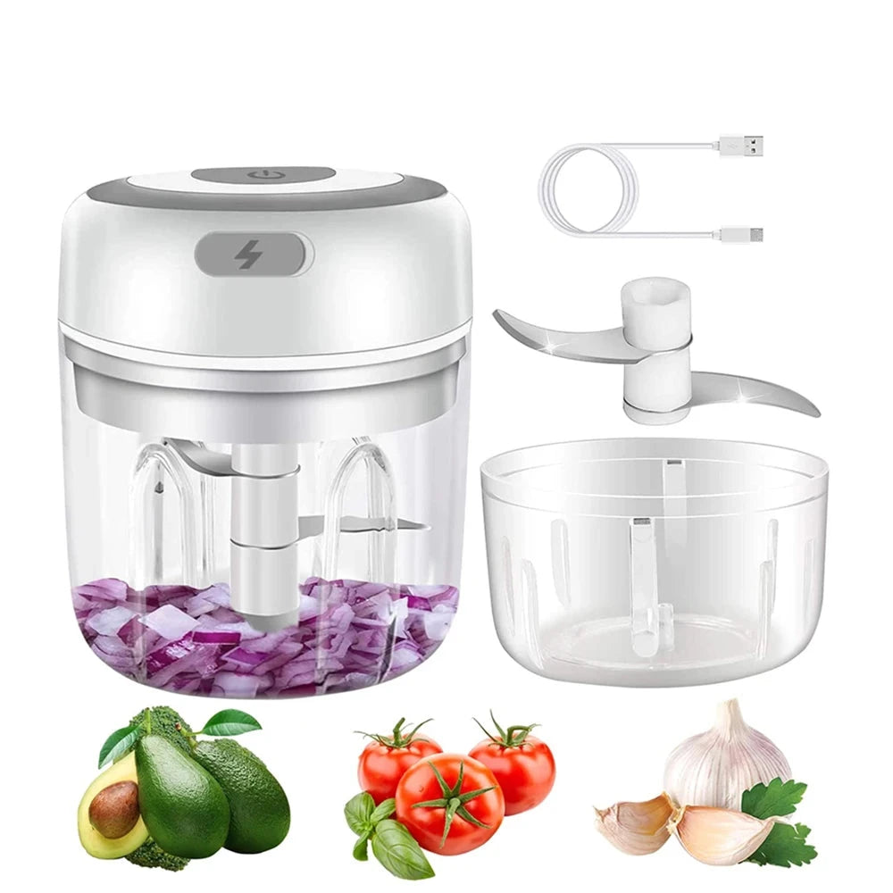 Electric Kitchen Food Chopper Mini Garlic Masher