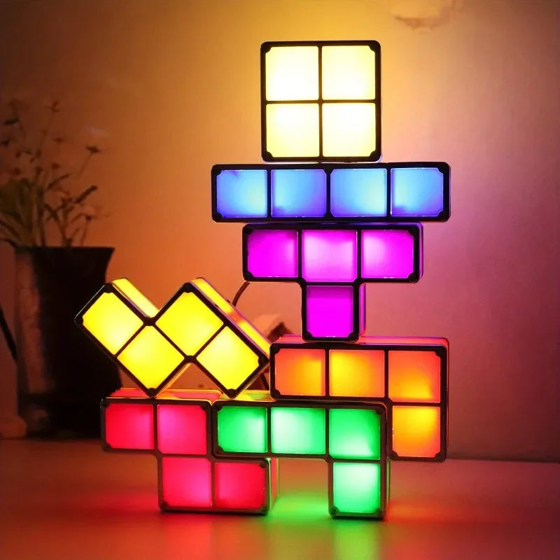 Colorful 3D Creative Diy Square Lamp Led Smart Light-Emitting Toy Table Lamp Bedroom Puzzle Atmosphere Light Children'S Gift