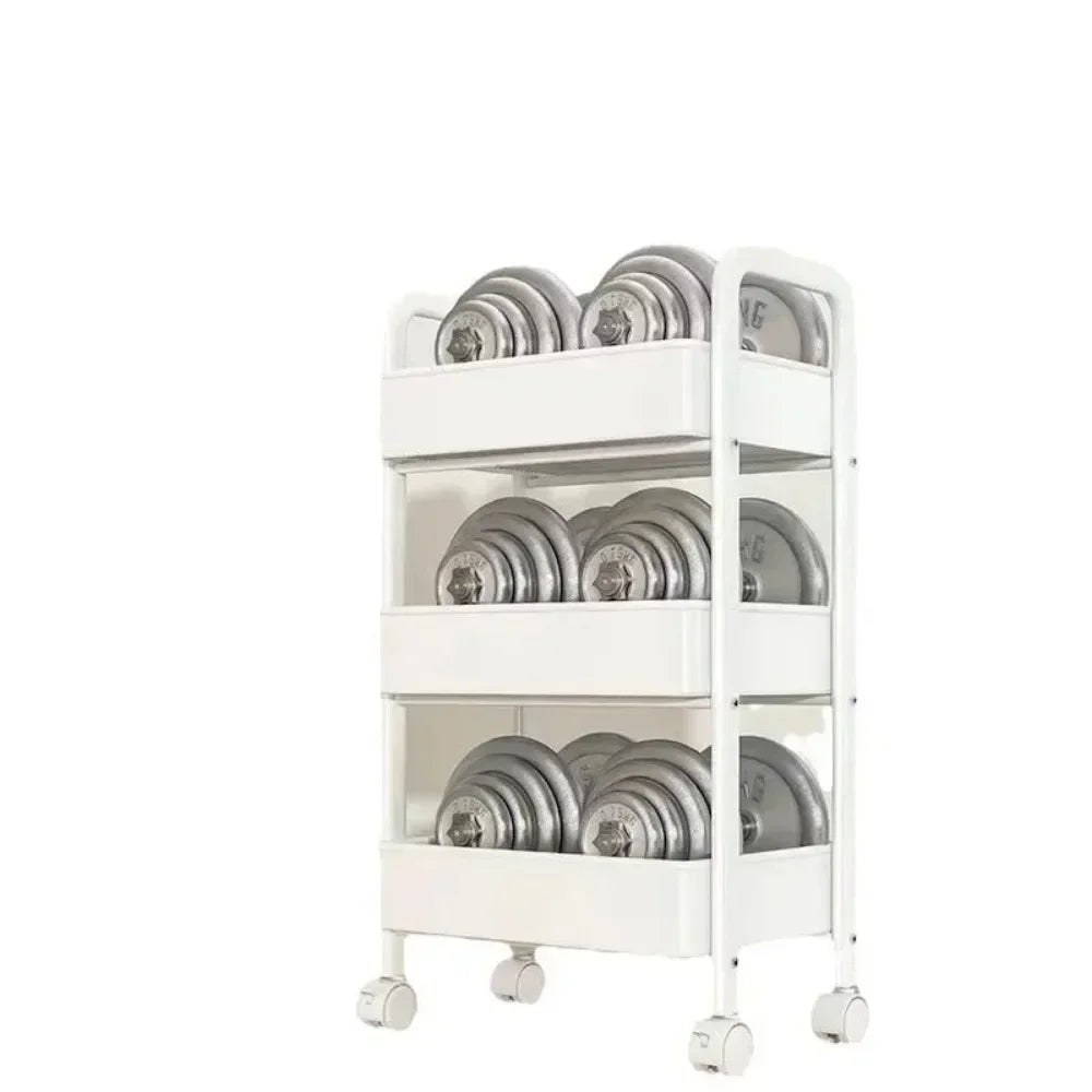 New Multi-Layer Trolley Rack Kitchen Floor Bedroom Baby Snacks Mobile Bathroom Bathroom Storage Rack Shelves Kitchen Storage