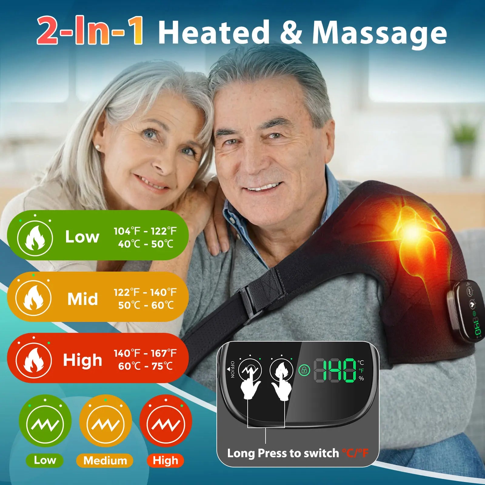 Electric Heating Pad Shoulder Vibration Massager