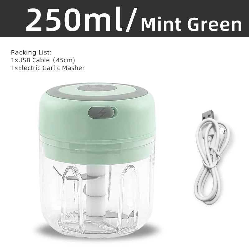 Electric Kitchen Food Chopper Mini Garlic Masher