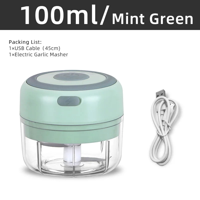 Electric Kitchen Food Chopper Mini Garlic Masher