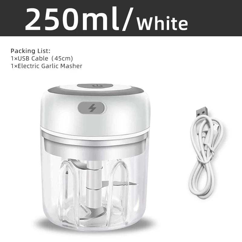 Electric Kitchen Food Chopper Mini Garlic Masher