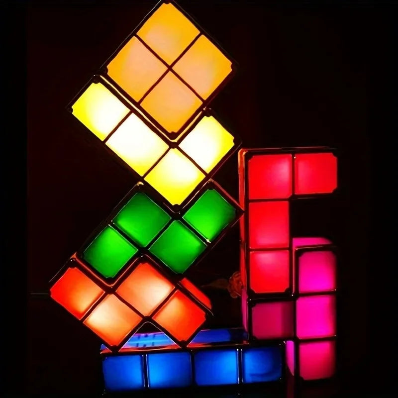 Colorful 3D Creative Diy Square Lamp Led Smart Light-Emitting Toy Table Lamp Bedroom Puzzle Atmosphere Light Children'S Gift